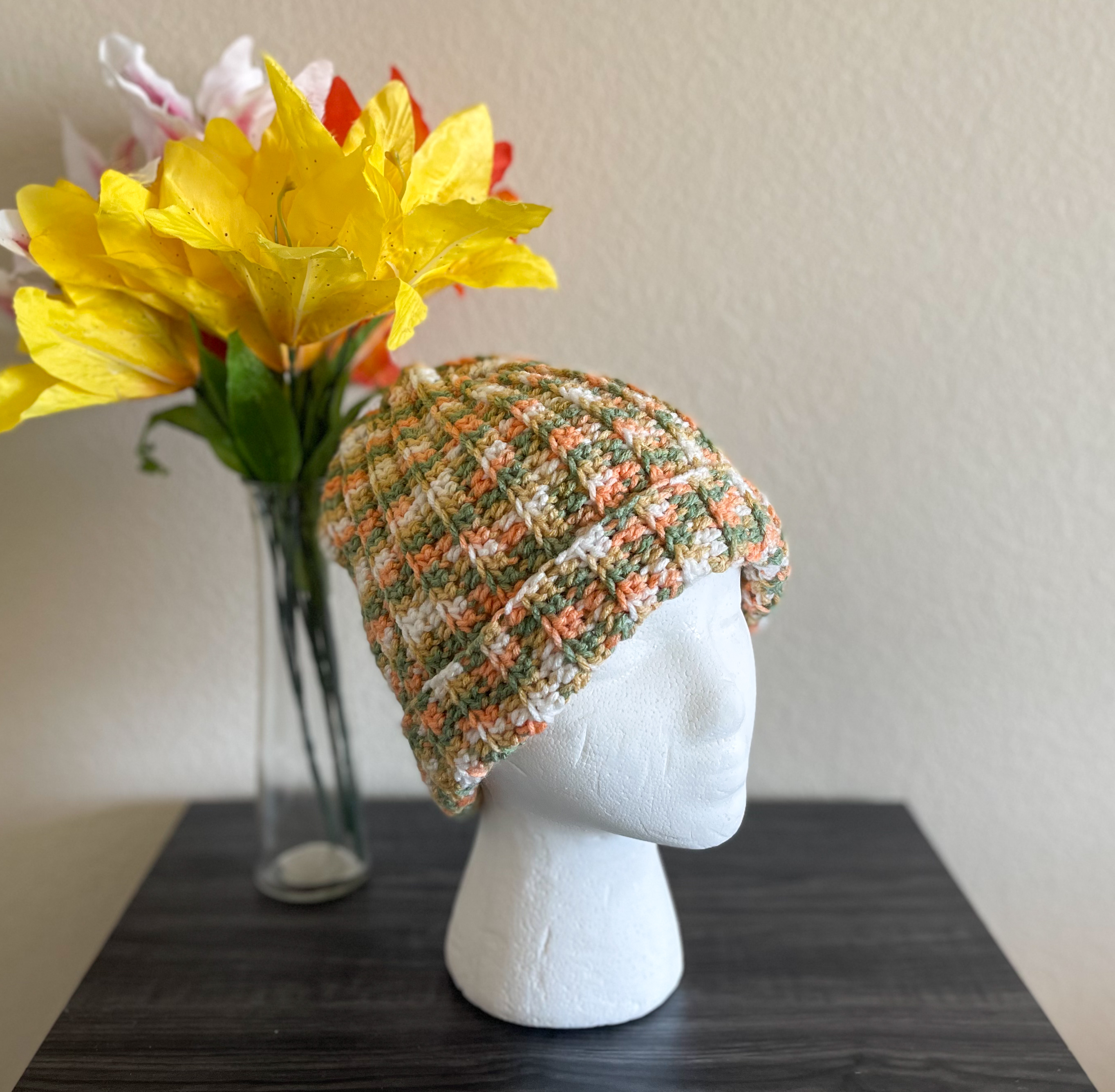 Ribbed Beanie - Peach Tree